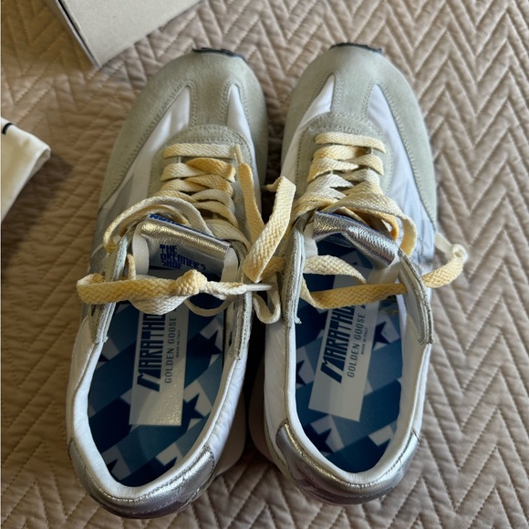 Golden Goose Gray & White Running Marathon M77 Sneakers - Picture 5 of 12